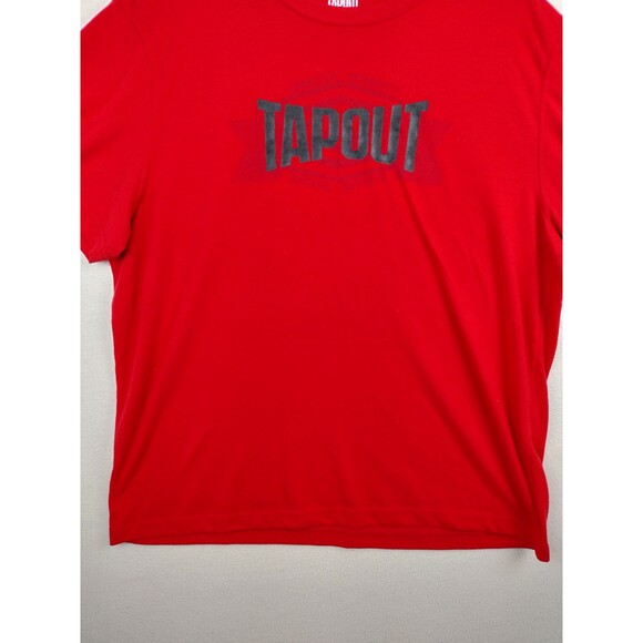 Tapout MMA Shirt Mens Size XXL Red Black Spellout Graphic Y2K Gym 2XL Tee Fight - Picture 4 of 15